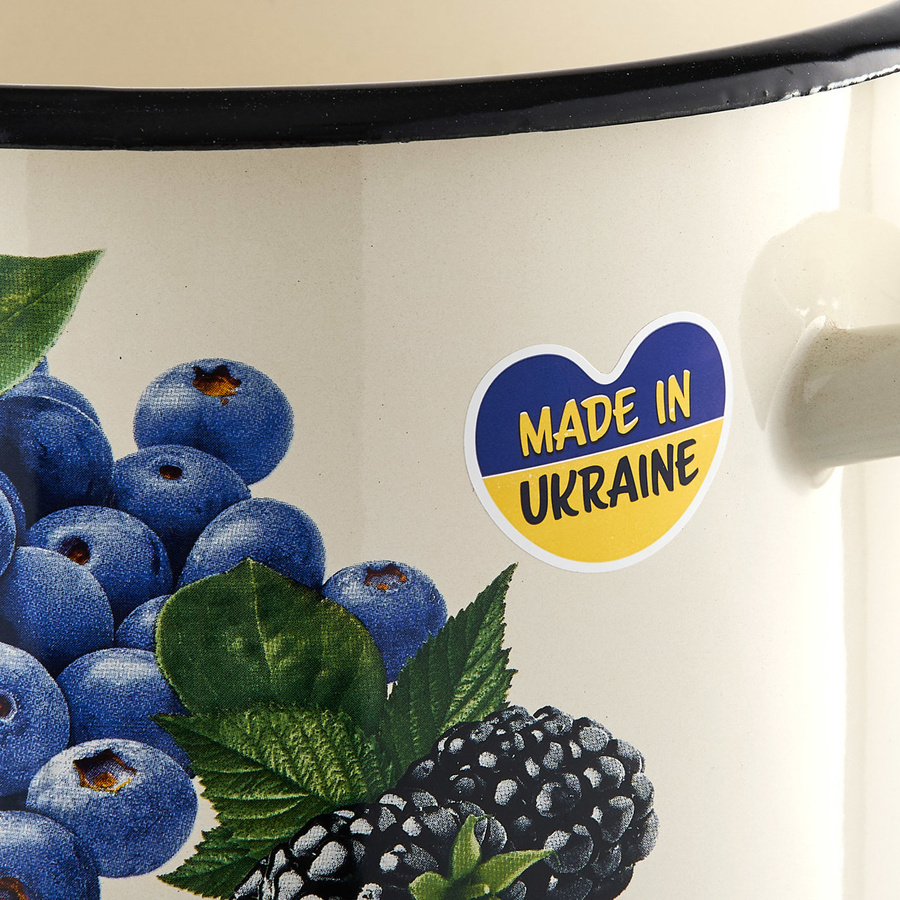 Garnek emaliowany na indukcję i gaz Emalia Polska Pleszew Borówka 18 cm 3,2 l