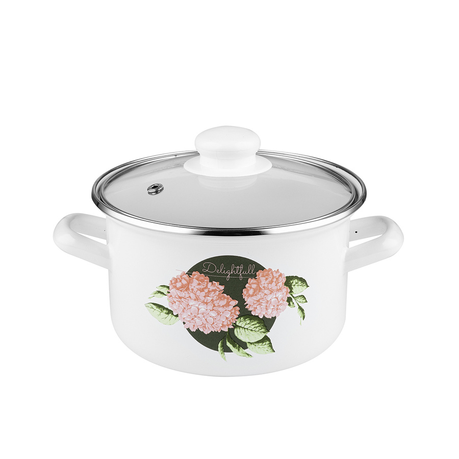 Zestaw garnków emaliowanych na indukcję i gaz Emalia Polska Pleszew Hortensja