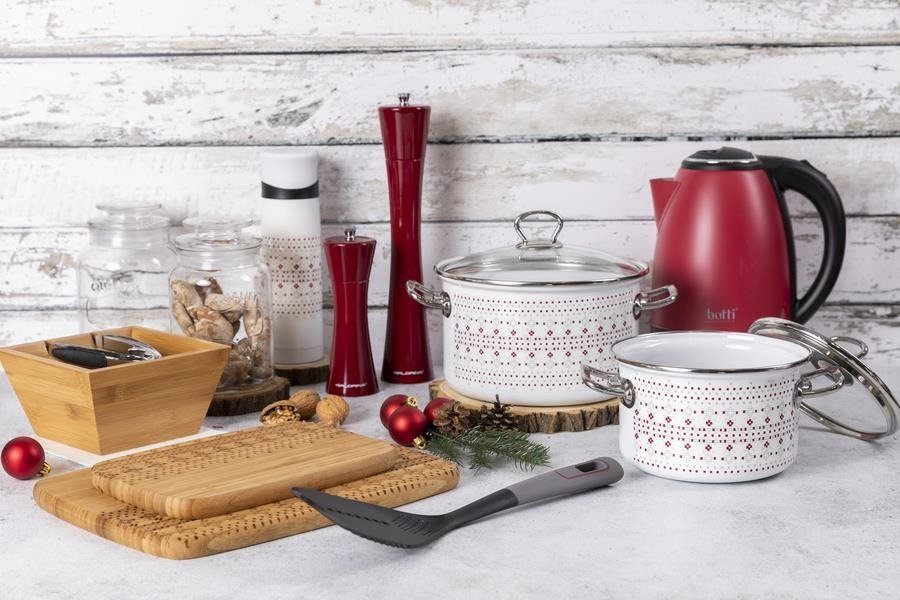 Kubek emaliowany z wylewką Emalia Polska Pleszew Merry szary 12 cm 1 l