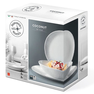 Talerze obiadowe Bormioli Rocco Coconut dla 6 osób 18 elementów
