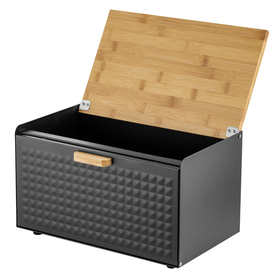 Zestaw kuchenny chlebak i 3 pojemniki na kawę herbatę cukier Florina Cube czarny