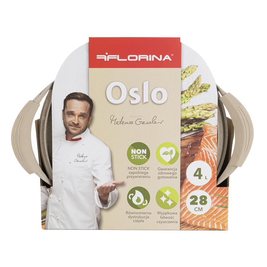 Garnek aluminiowy niski Florina Oslo 28 cm 4 l