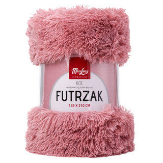 Koc Miss Lucy Futrzak 155 x 210 cm pudrowy róż