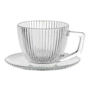 Zestaw 6 filiżanek szklanych ze spodkiem Florina Rimini 250 ml