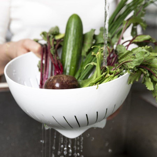 Cedzak durszlak plastikowy Praktyczna 24 cm jasnoszary