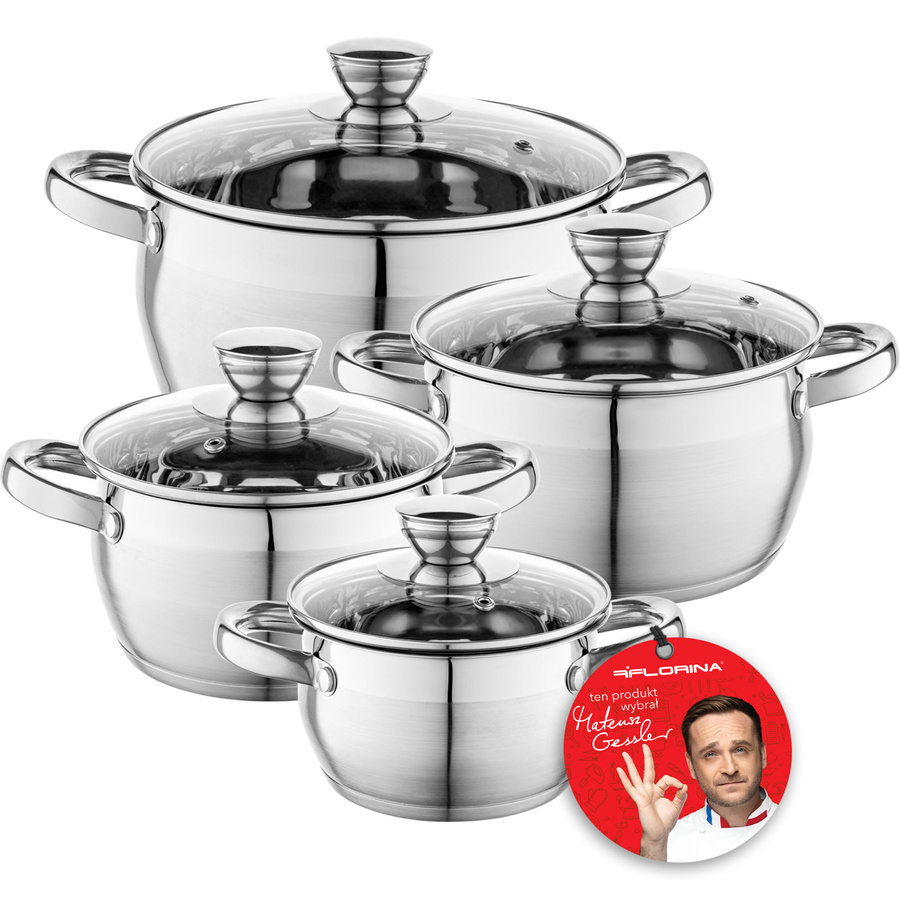 Zestaw 4 garnków nierdzewnych Florina Oliver by Mateusz Gessler