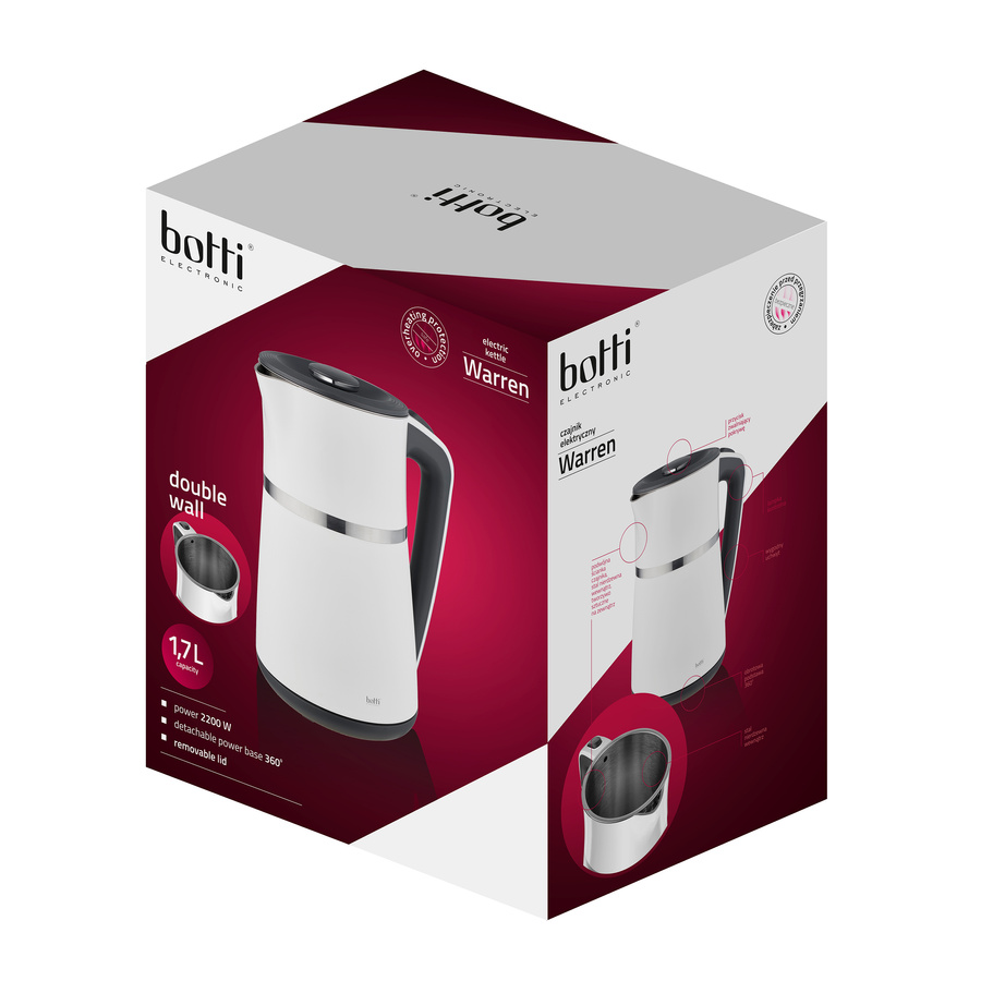 Czajnik elektryczny Botti Electronic Warren 1,7 l biały