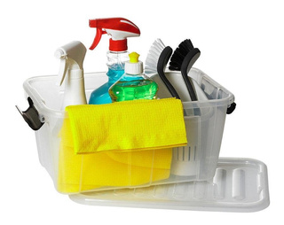 Zestaw 4 pojemników z  pokrywą pojemnik 40l plastikowy szary