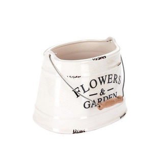 Doniczka ceramiczna Florina Decor Flowers Garden 16 cm biała