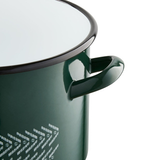 Garnek emaliowany na indukcję Emalia Polska Pleszew Boho 22 cm 6 l zielony