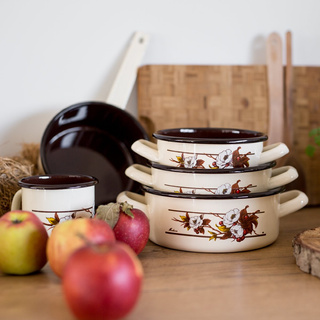 Garnek emaliowany Emalia Polska Pleszew Madeira 18 cm