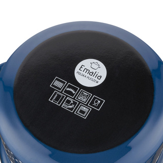 Garnek emaliowany na indukcję Emalia Polska Pleszew Retro 22 cm 5,3 l granatowy