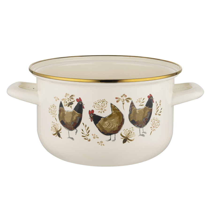 Garnek emaliowany złota kurka 22 cm 6l