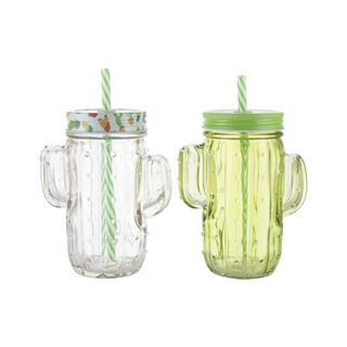 Szklanka Florina Kaktus ze słomką 380 ml