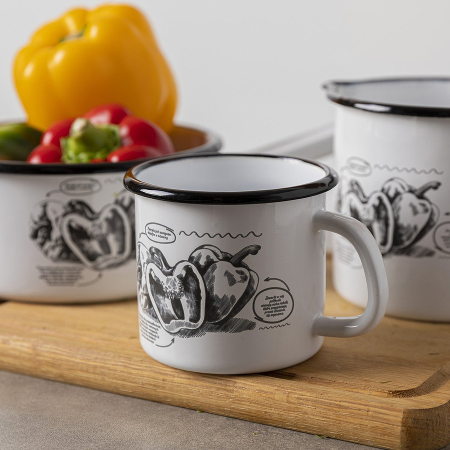 Kubek emaliowany prosty Emalia Polska Pleszew Bell 12cm 1,24 l