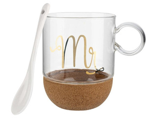 Kubek szklany na korkowej podstawce Florina Mr 240 ml