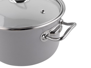 Garnek emaliowany Primario szary 22 cm 5,3 l Emalia Polska Pleszew