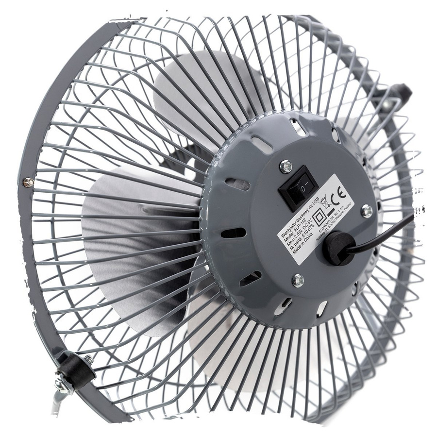 Mini wentylator biurkowy USB Botti Electronic Zeffir szary 15 cm moc 2,5 W