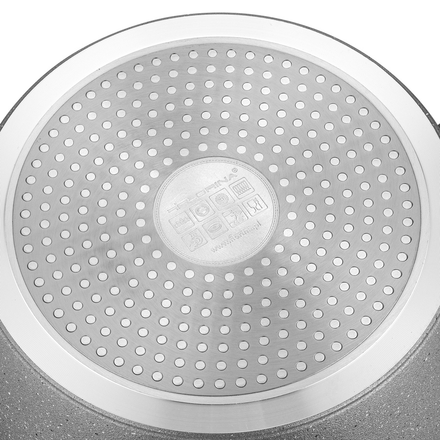 Garnek kamienny z pokrywką na indukcję i gaz Florina Lava Stone 1,6 l 18 cm szary