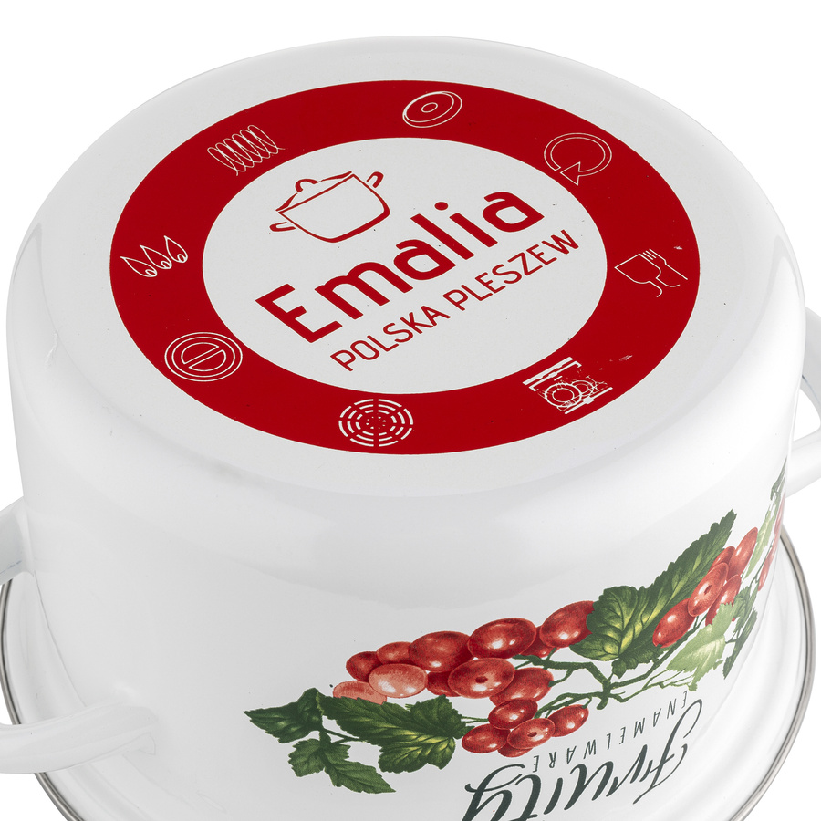 Garnek emaliowany Emalia Polska Pleszew Kalina 22 cm 4,8 l