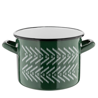 Garnek emaliowany na indukcję Emalia Polska Pleszew Boho 16 cm 2,5 l zielony