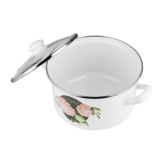 Garnek emaliowany na indukcję i gaz Emalia Polska Pleszew Hortensja 24 cm 5,6 l 