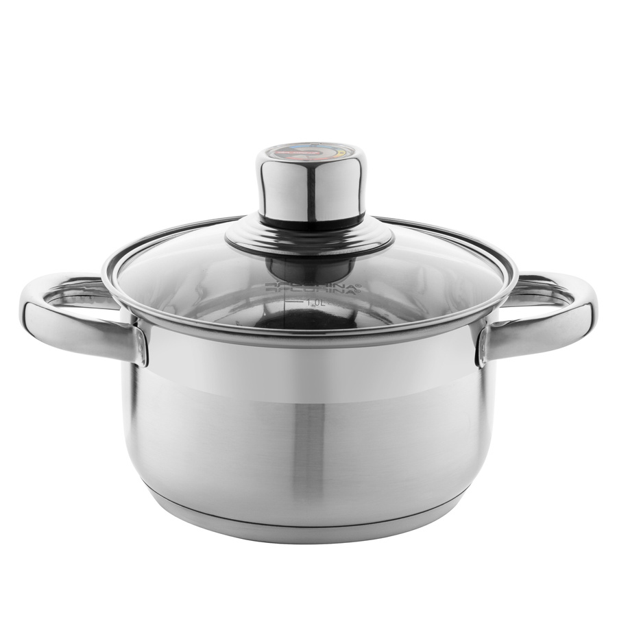 Komplet garnków ze stali nierdzewnej Florina z termometrem Pablo 8 elementów