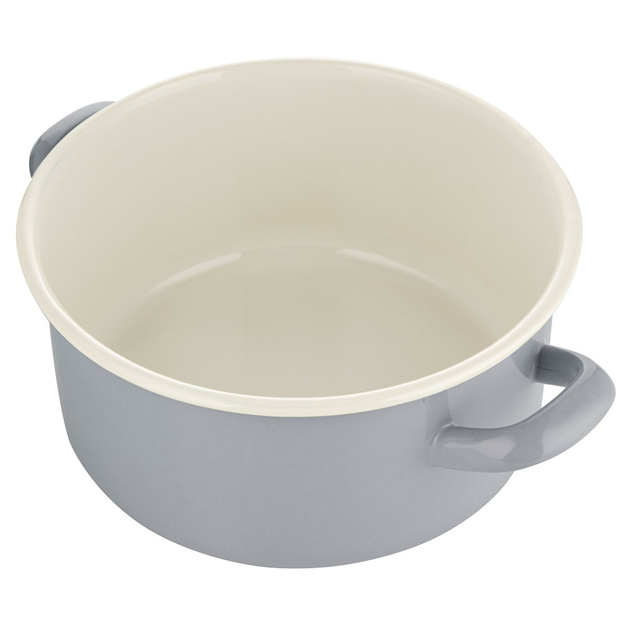 Garnek emaliowany Emalia Polska Pleszew Forte szary 1,5l