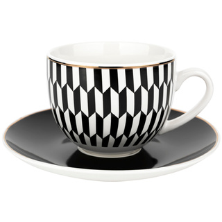 Filiżanka porcelanowa Florina Black Avenue Chanella 240 ml czarno-biała