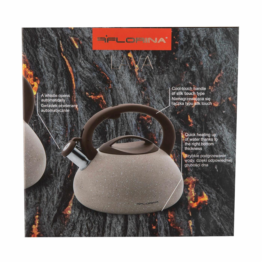 Czajnik nierdzewny na indukcję i gaz Florina Lava 2,5 l beżowy