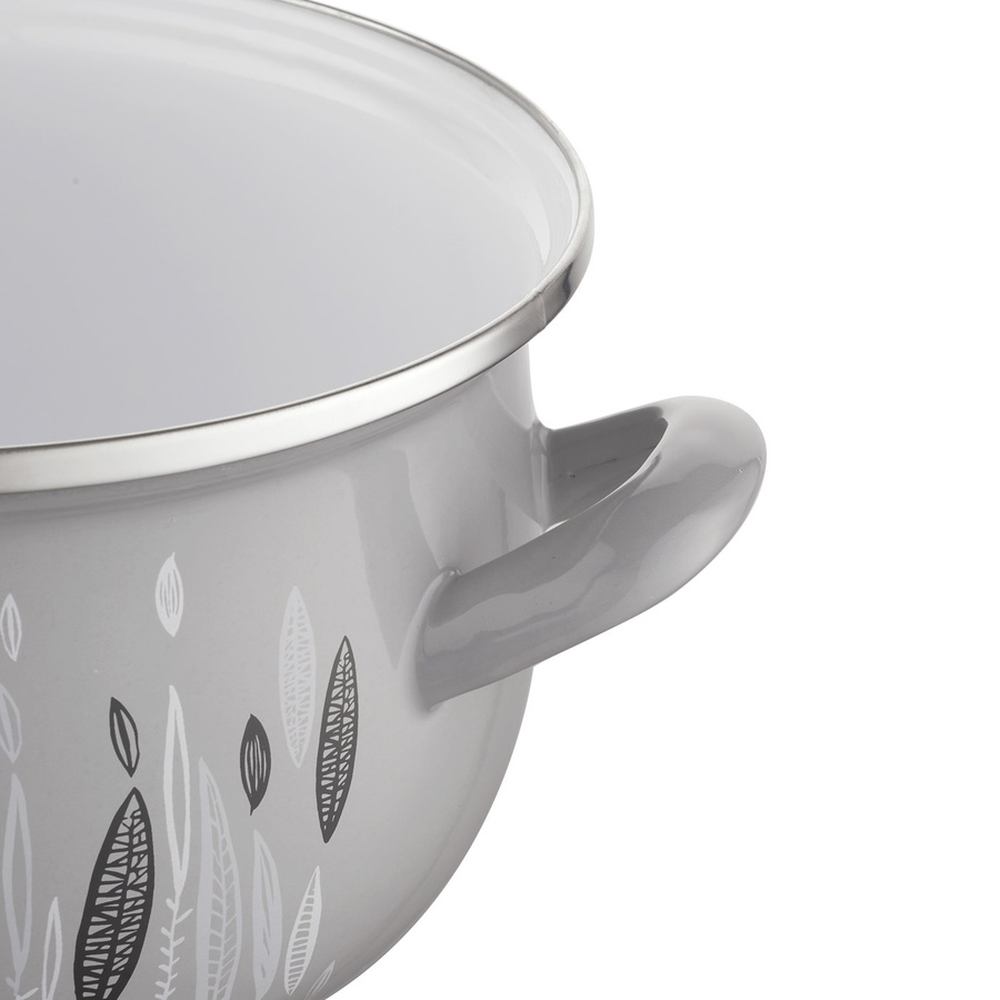 Garnek emaliowany Emalia Polska Pleszew Autumn Pyza 18 cm 2,8 l szary