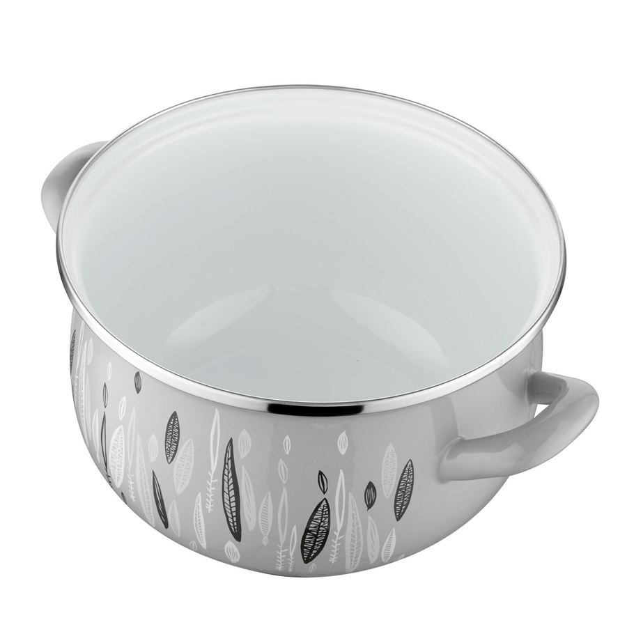 Garnek emaliowany Emalia Polska Pleszew Autumn Pyza 18 cm 2,8 l szary