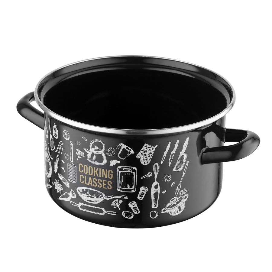 Garnek emaliowany prosty Kitchen Black 20cm 4,1L