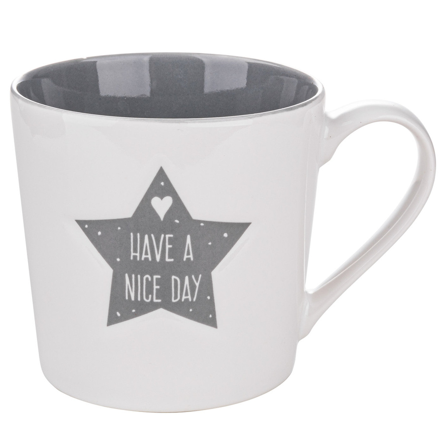 Kubek ceramiczny do kawy i herbaty Florina Grey Stars 380 ml