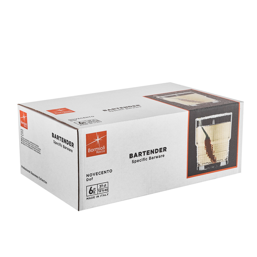 Komplet szklanek do whisky Bormioli Rocco Bartender Novocento 370 ml 6 sztuk