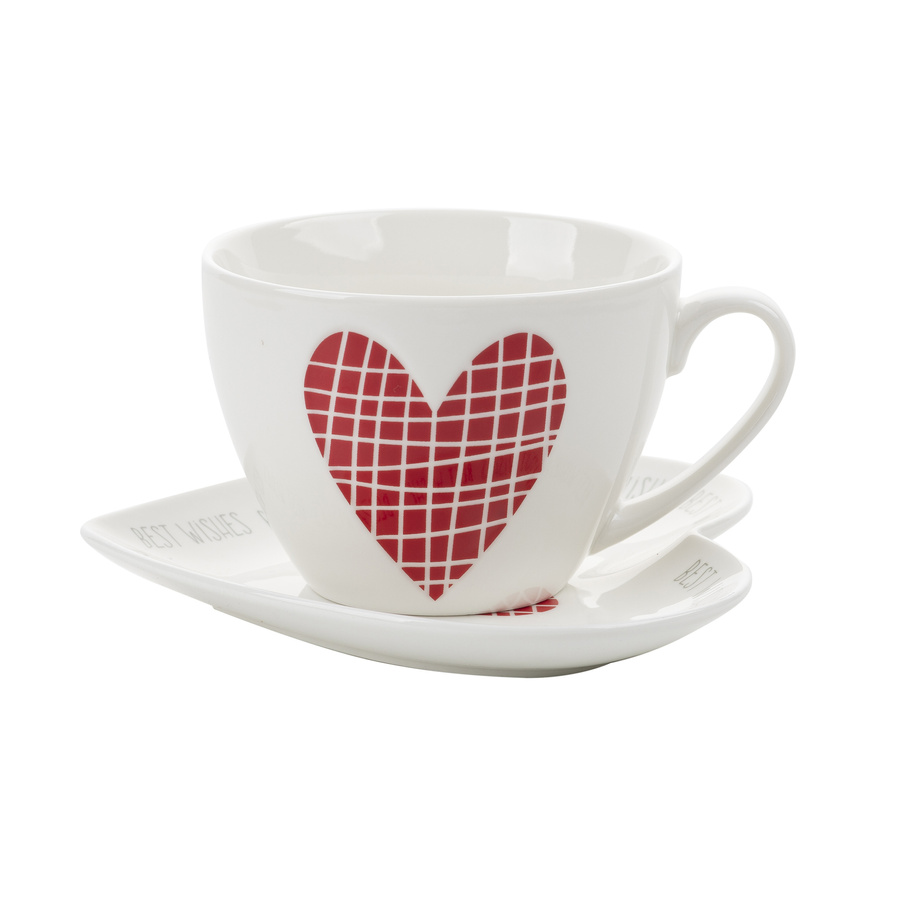 Filiżanka ze spodkiem prezentowa Florina Hearts 460 ml