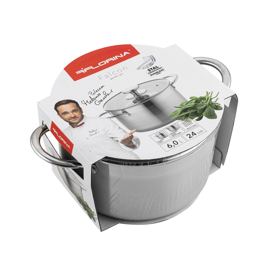 Garnek nierdzewny Florina Falcon 24 cm 6 l