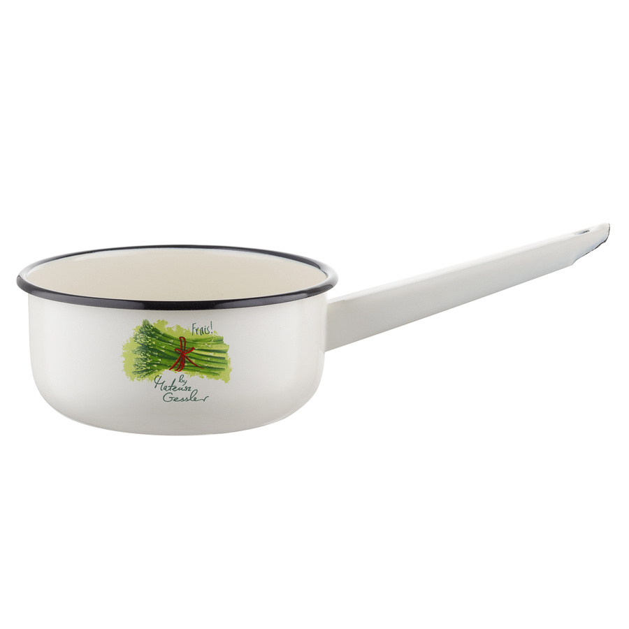 Rondel emaliowany Emalia Polska Pleszew Szparagi by Mateusz Gessler 16 cm 1,3 l