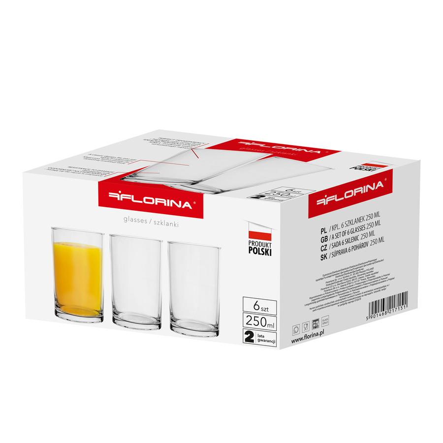 Szklanki do herbaty Florina 250 ml 6 sztuk