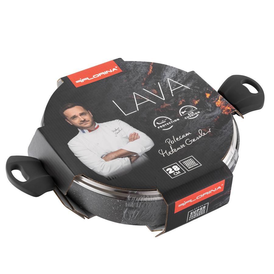 Garnek niski Florina Lava Stone by Mateusz Gessler 28 cm 3,8 l szary