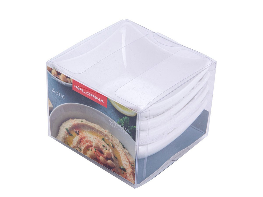 Komplet 4 salaterek miseczek porcelanowych Florina Adria 7,5x7,5x2,5 cm