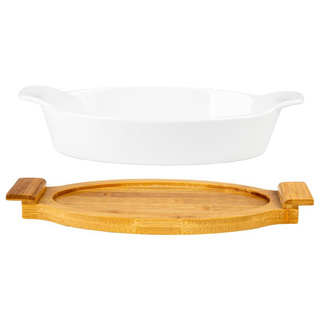 Naczynie ceramiczne na podstawie bambusowej Florina Modeno owalne 33,5 cm