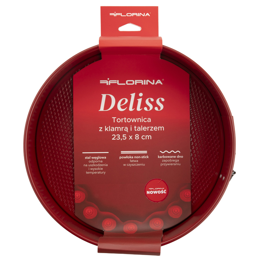 Tortownica z klamrą i talerzem Florina Deliss 23,5x8 cm