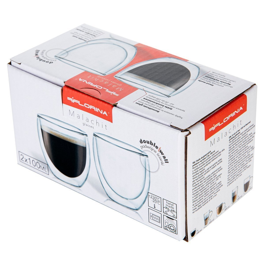 Zestaw 6 sztuk Szklanki termiczne double wall Florina Malachit 100 ml