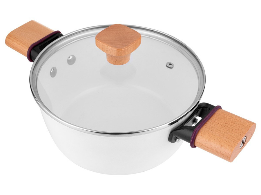 Komplet garnków z powłoką ceramiczną Florina Aspen białe 1,3 l; 2,2 l; 3,9 l; 5 l