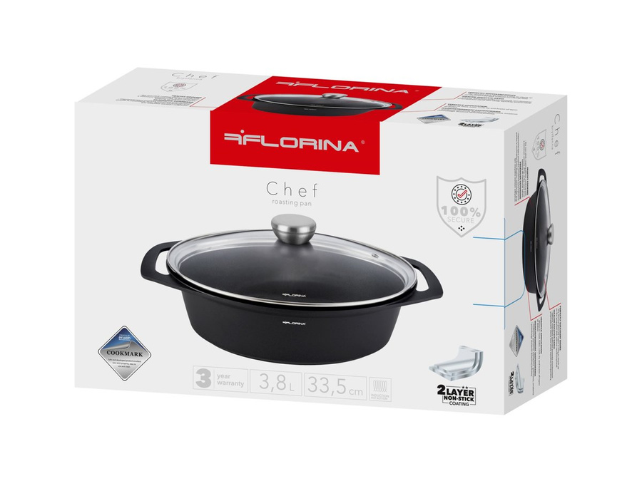 Brytfanna aluminiowa Florina Chef owalna 33,5 x 25 x 9,7 cm 3,8 l