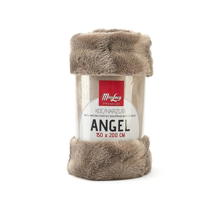 Zestaw Miss Lucy Angel Koc 150x200 cm + 2x Poszewka 45x45 cm beżowa