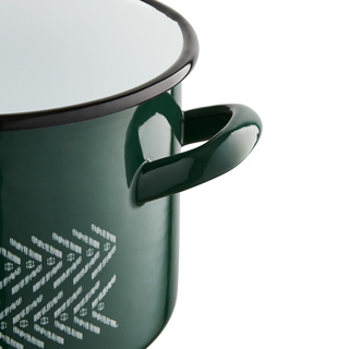 Garnek emaliowany na indukcję Emalia Polska Pleszew Boho 18 cm 3,2 l zielony