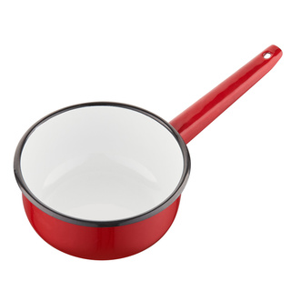 Rondel emaliowany na indukcję i gaz Emalia Polska Pleszew czerwony 16 cm 1,3 l