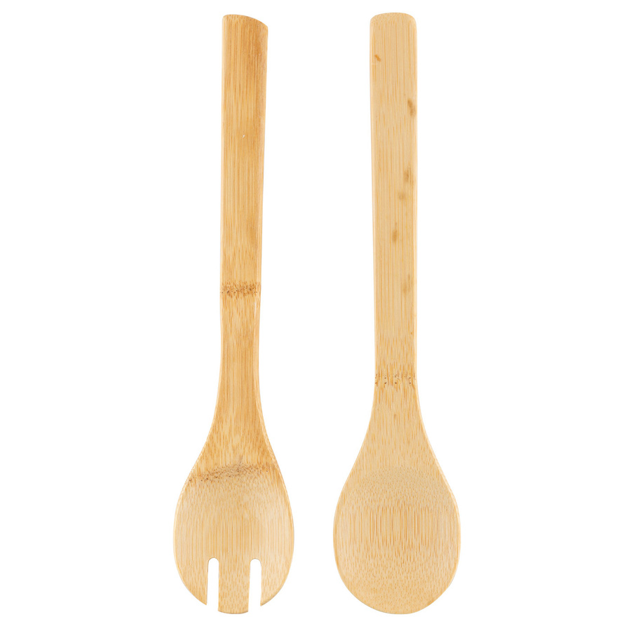 Miska do sałaty na bambusowej podstawie z łyżkami Florina Adria czarna 3,5 l